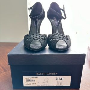 Black glitter heels  by Ralph Lauren Collection